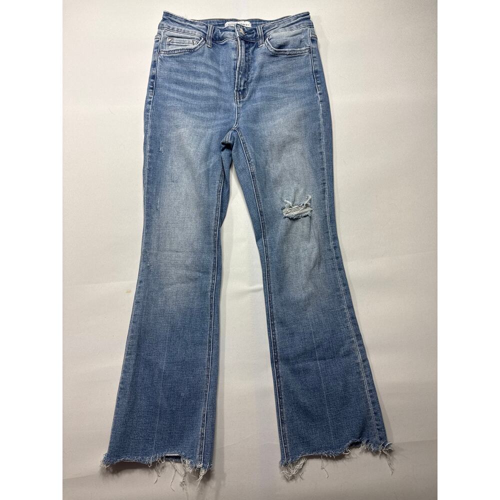Flying Monkey‎ Women's Crop Flare Distressed Blue Jeans - Size 27 (26x26)